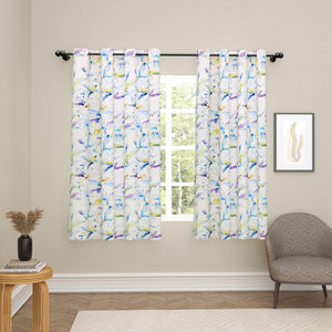 Abstract Floral Blackout Curtain Set
