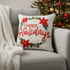 Embroidered “Happy Holidays” Cushion Cover