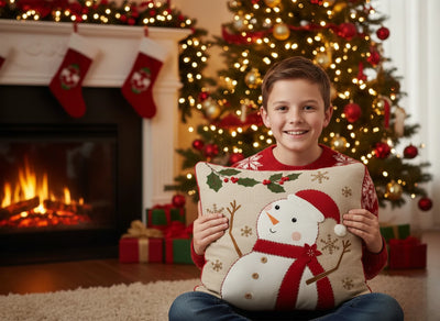 Classic Snowman Holiday Appliqué Cushion Cover